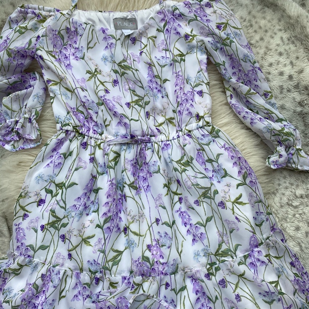 Easter Sunday dress, Spring saunter, feels like silk, lined off shoulder